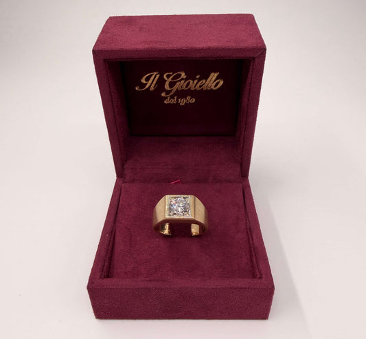 ANELLO IN ORO 18KT GIALLO CON DIAMANTE