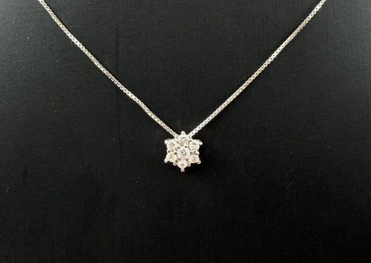 COLLANA ORO 18KT BIANCA CON DIAMANTI