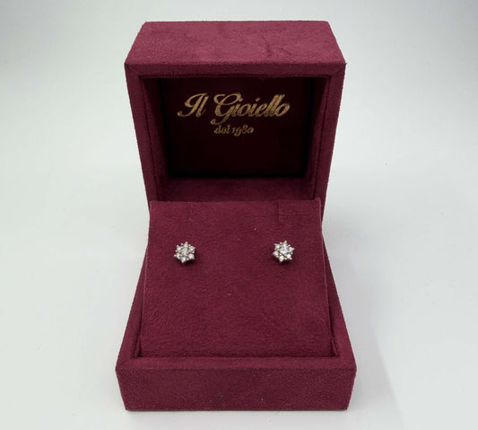 COPPIA DI ORECCHINI ORO 18KT BIANCO CON DIAMANTI