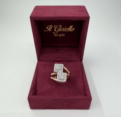 ANELLO IN ORO 18KT BICOLOR CON DIAMANTI