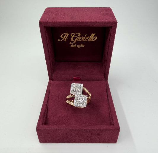 ANELLO IN ORO 18KT BICOLOR CON DIAMANTI