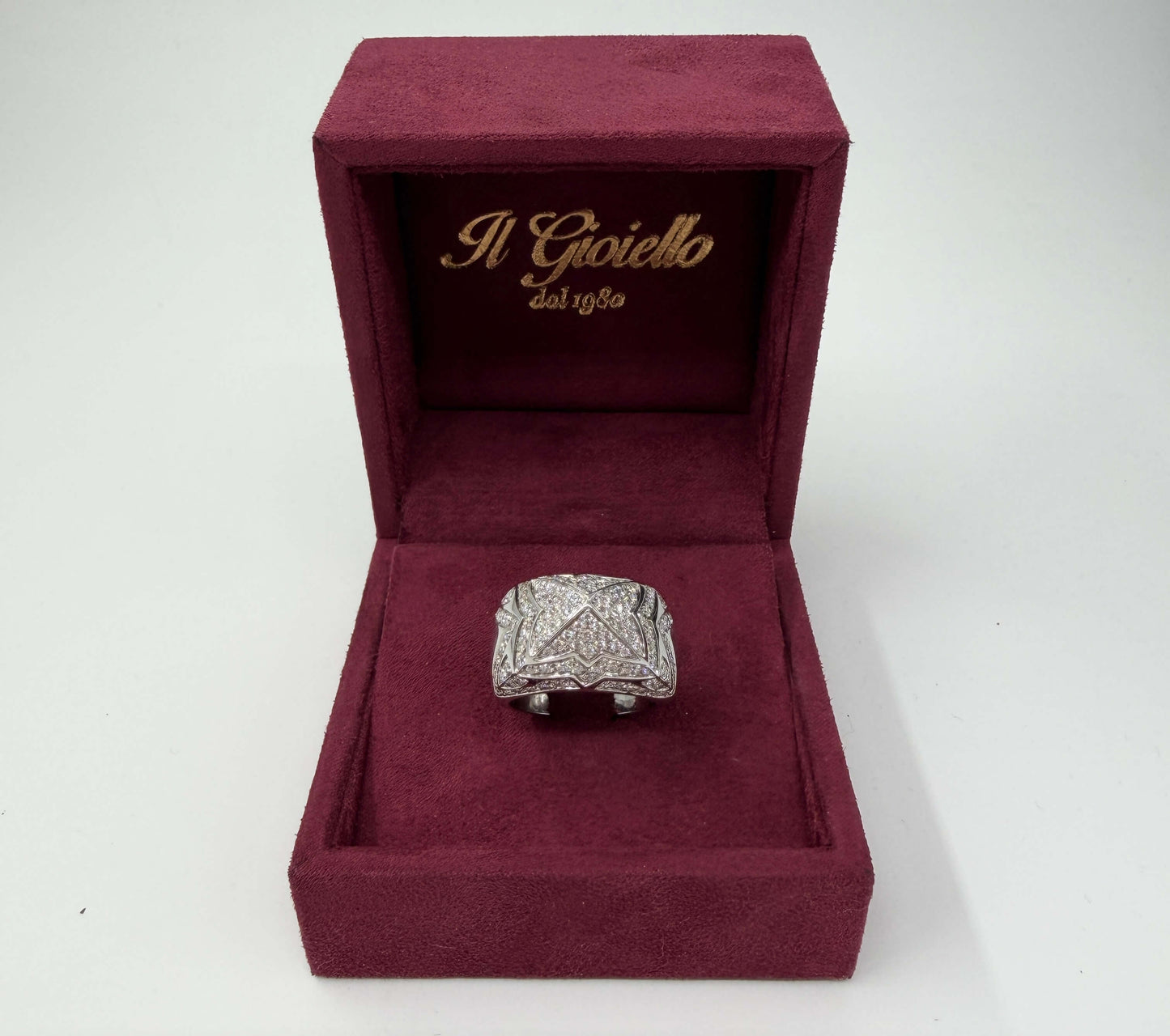 ANELLO IN ORO 18KT BIANCO CON DIAMANTI