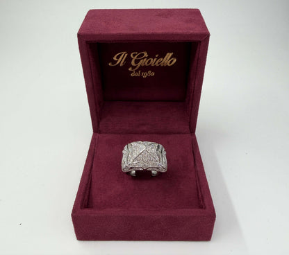 ANELLO IN ORO 18KT BIANCO CON DIAMANTI