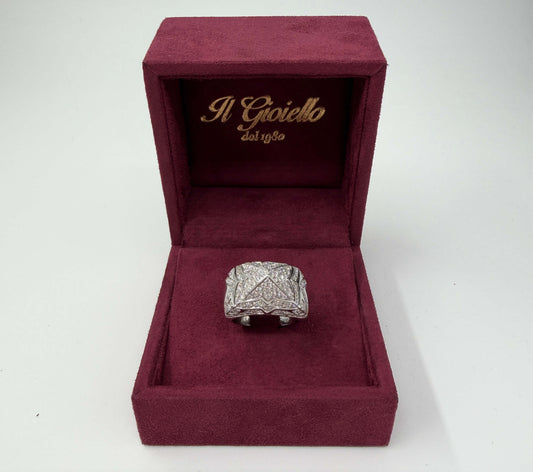 ANELLO IN ORO 18KT BIANCO CON DIAMANTI