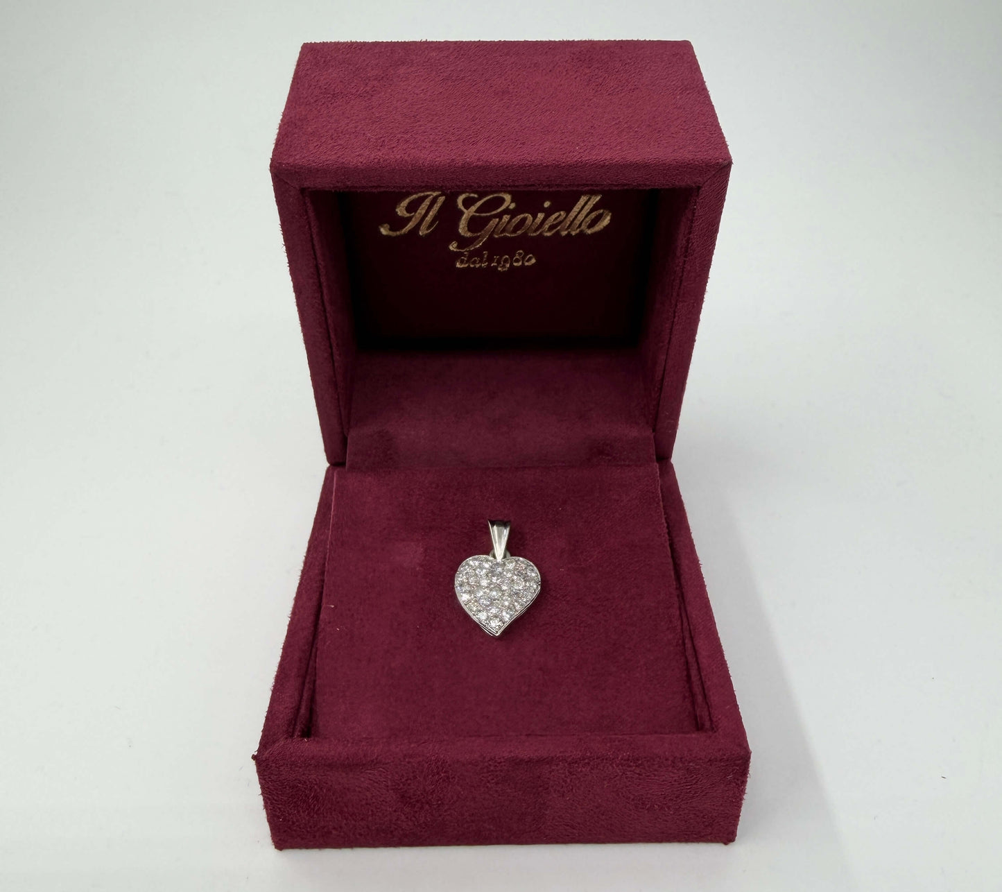CIONDOLO ORO 18KT BIANCO CON DIAMANTI