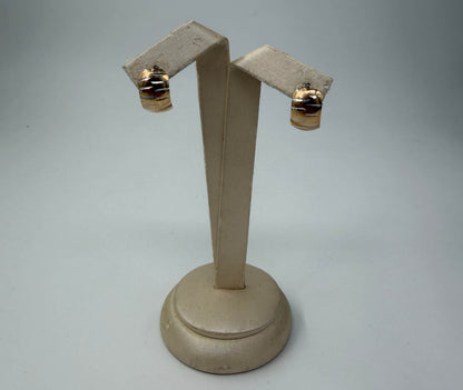 COPPIA DI ORECCHINI ORO 18KT BICOLOR