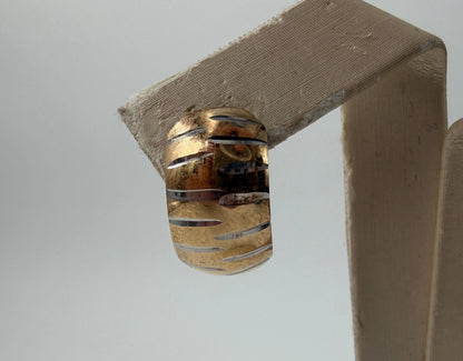 COPPIA DI ORECCHINI ORO 18KT BICOLOR