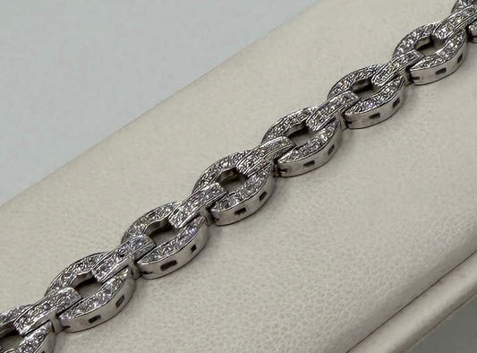 BRACCIALE 18 KT BIANCO CON DIAMANTI