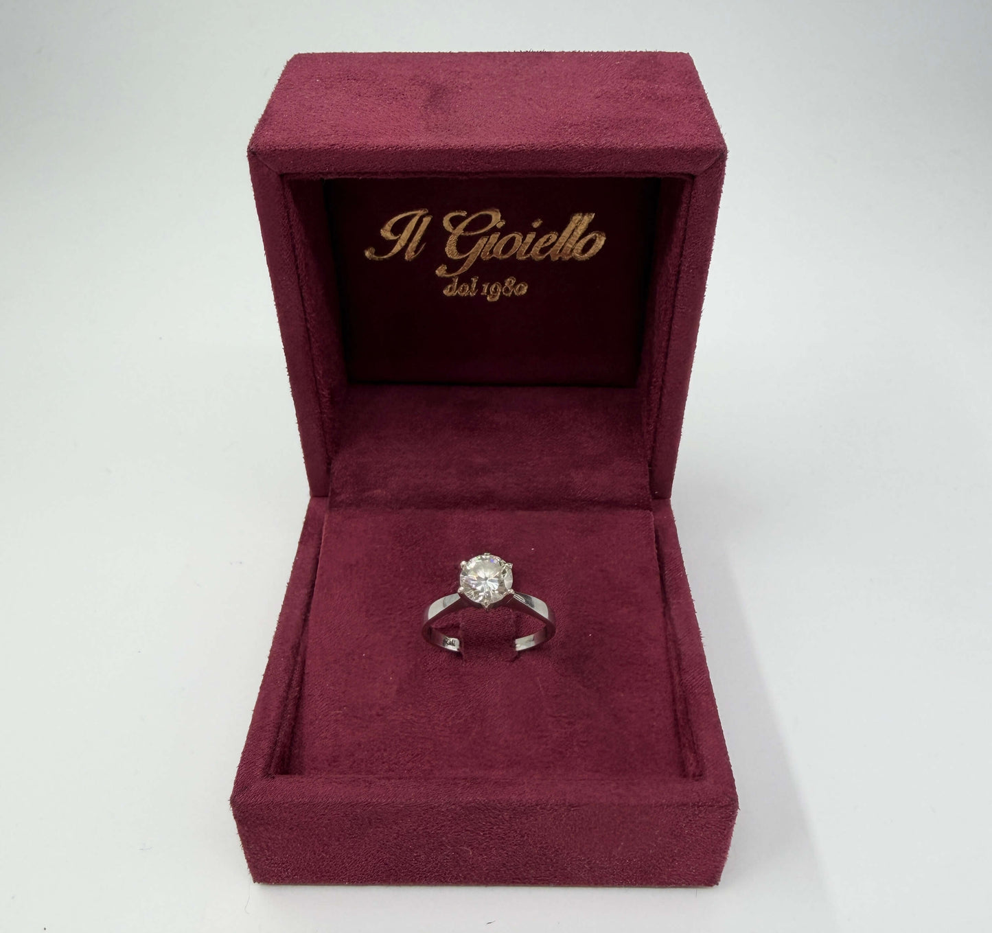 ANELLO SOLITARIO IN ORO 18KT BIANCO