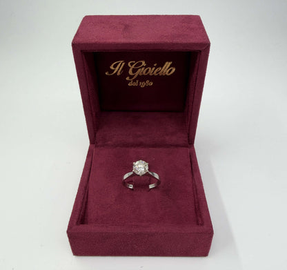 ANELLO SOLITARIO IN ORO 18KT BIANCO