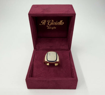 ANELLO IN ORO 18KT BICOLOR CON DIAMANTE