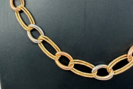 COLLANA ORO 18KT TRICOLOR