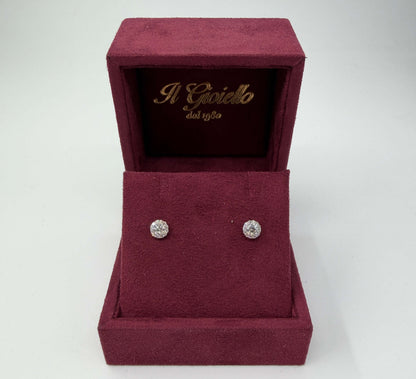 COPPIA DI ORECCHINI ORO 18KT BIANCO CON DIAMANTI