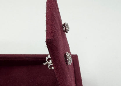 COPPIA DI ORECCHINI ORO 18KT BIANCO CON DIAMANTI