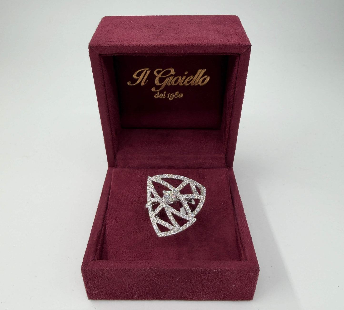 ANELLO IN ORO 18KT BIANCO CON DIAMANTI NATURALI CERTIFICATI