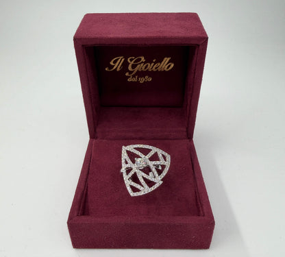 ANELLO IN ORO 18KT BIANCO CON DIAMANTI NATURALI CERTIFICATI