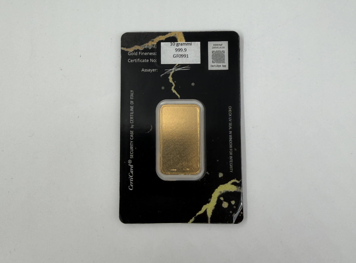 Lingotto 10gr - Oro 24kt (999,9‰)