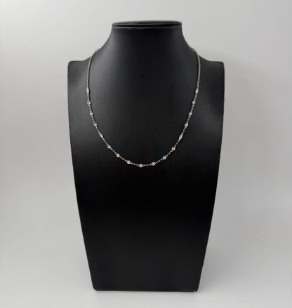 COLLANA ORO 18KT BIANCA CON DIAMANTI