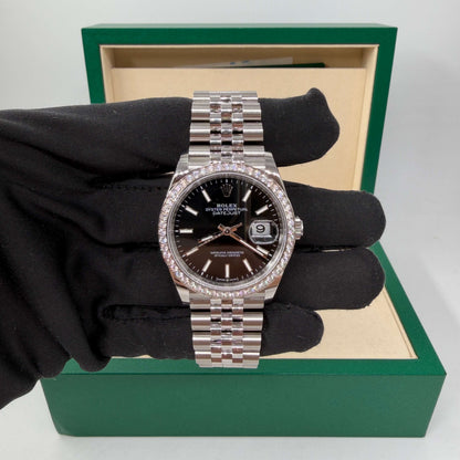 ROLEX DATE JUST 36MM GHIERA CON DIAMANTI FACTORY