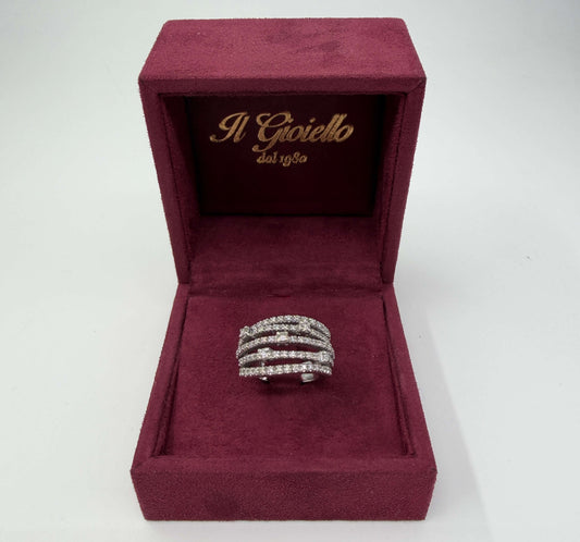 ANELLO IN ORO 18KT BIANCO CON DIAMANTI