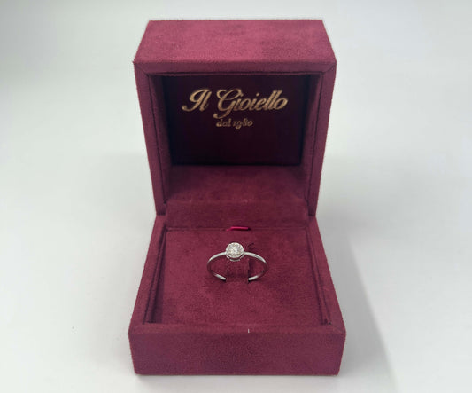 ANELLO SOLITARIO IN ORO 18KT BIANCO
