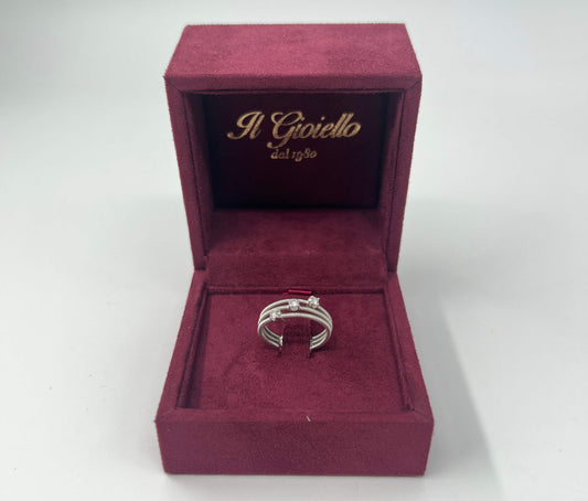 ANELLO IN ORO 18KT BIANCO CON DIAMANTI NATURALI