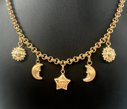 COLLANA ORO 18KT GIALLO CON CIONDOLI