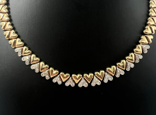 COLLANA ORO 18KT BICOLOR CON DIAMANTI NATURALI