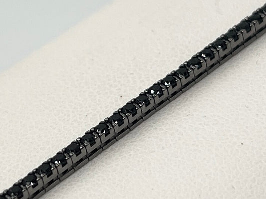 BRACCIALE TENNIS 18 KT CON ZIRCONI NERI
