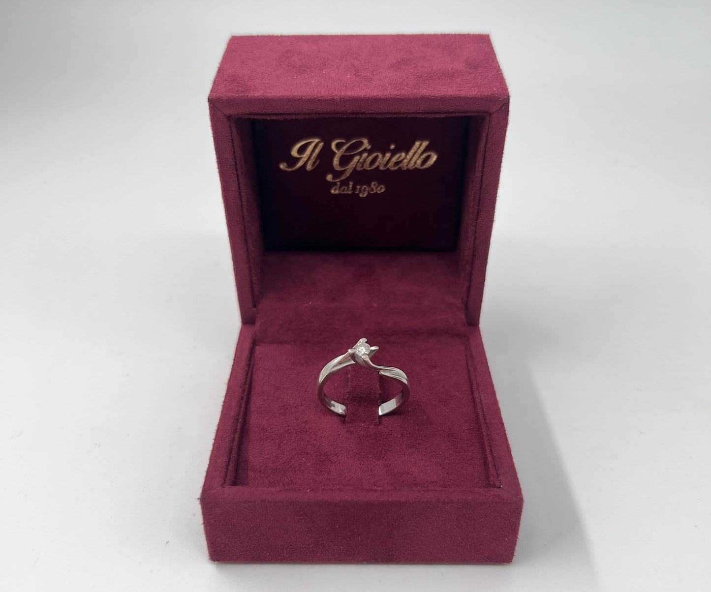 ANELLO SOLITARIO IN ORO 18KT BIANCO