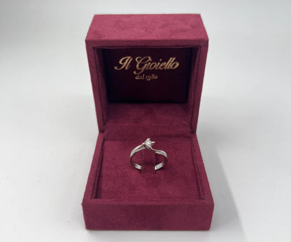 ANELLO SOLITARIO IN ORO 18KT BIANCO