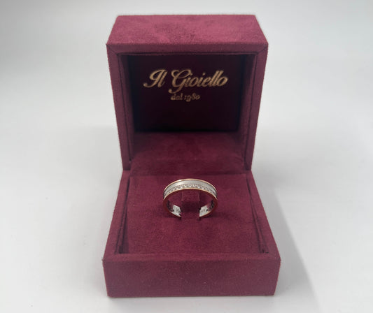 ANELLO IN ORO 18KT BICOLOR CON DIAMANTI