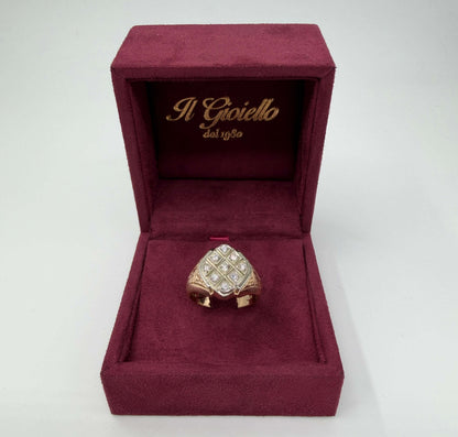 ANELLO IN ORO 18KT BICOLOR CON DIAMANTI