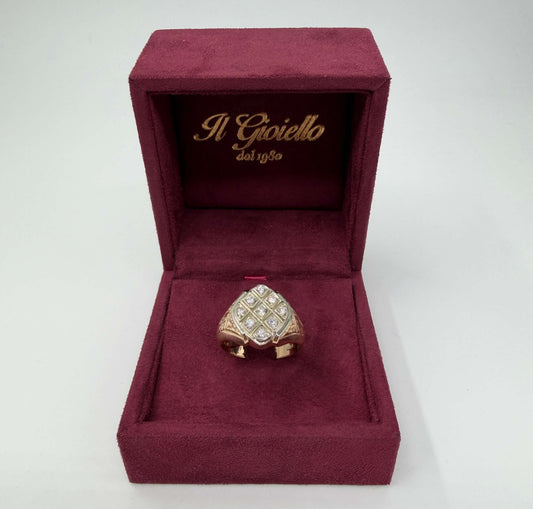 ANELLO IN ORO 18KT BICOLOR CON DIAMANTI
