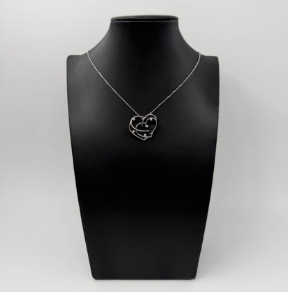 COLLANA ORO 18KT BIANCA CON DIAMANTI