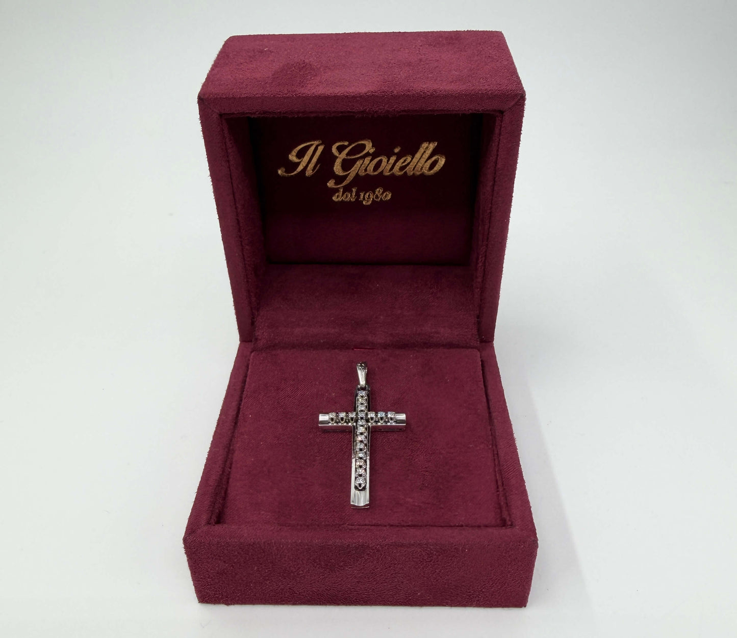CIONDOLO ORO 18KT BIANCO CON DIAMANTI