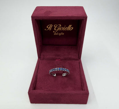 ANELLO IN ORO 18KT BIANCO CON ZAFFIRI NATURALI