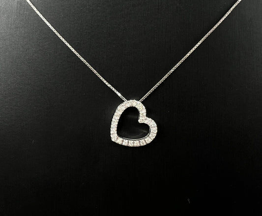 COLLANA ORO 18KT BIANCA CON DIAMANTI