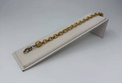 BRACCIALE ORO 18KT BICOLOR ovali zigrinati 15.09G