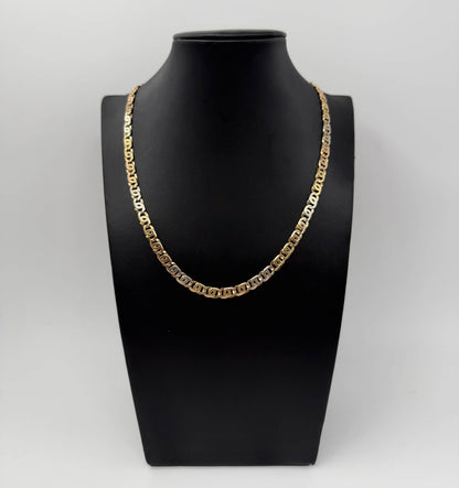 COLLANA ORO 18KT BICOLOR infiniti piatti rigati 33.58G