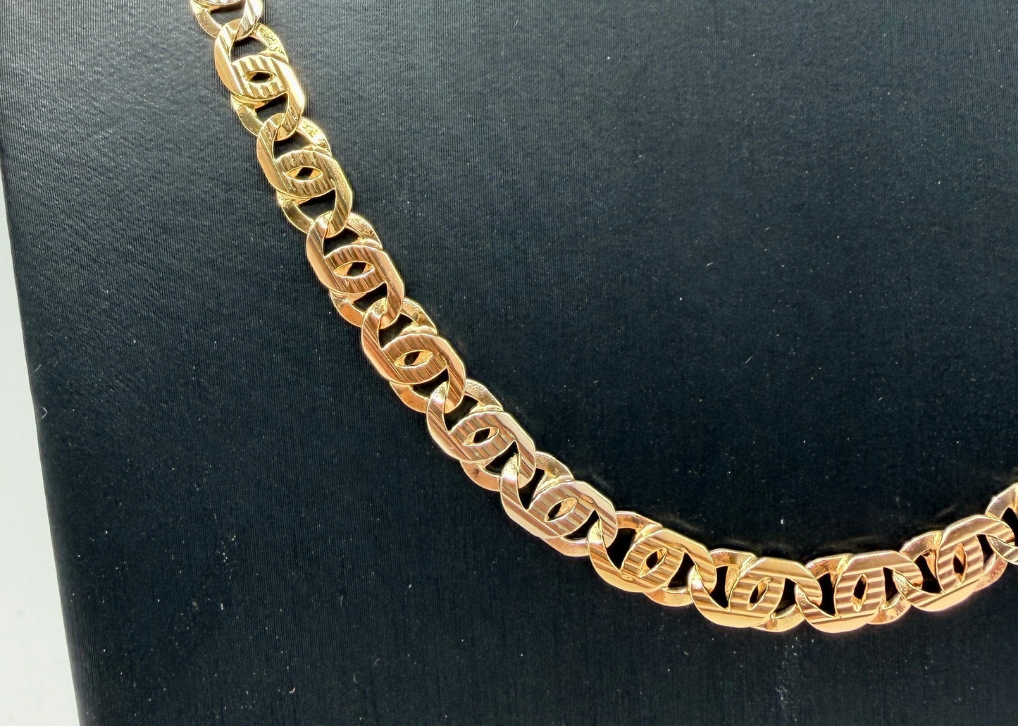 COLLANA ORO 18KT BICOLOR infiniti piatti rigati 33.58G