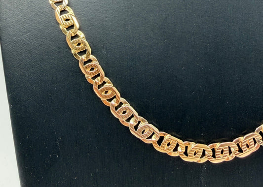 COLLANA ORO 18KT BICOLOR infiniti piatti rigati 33.58G