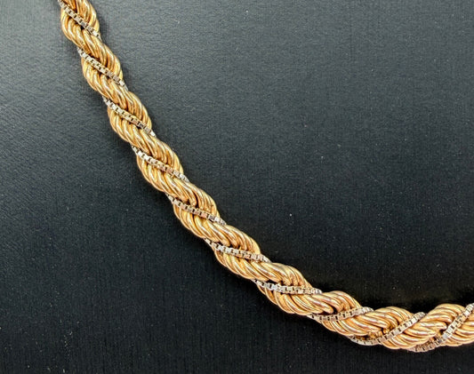 COLLANA ORO 18KT BICOLOR corda + veneziana 23.57G