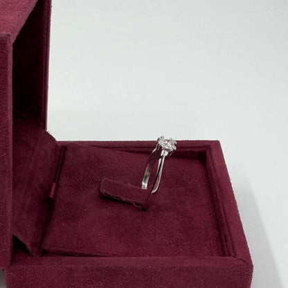 ANELLO ORO 18KT BIANCO solitario 8 punte CON DIAMANTE NATURALE VS/G 0.45ct - 3.60 gr
