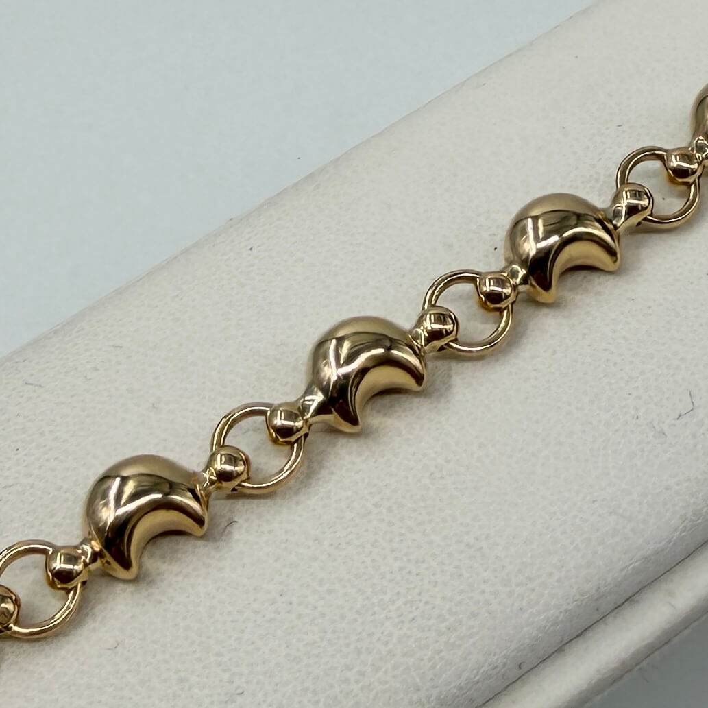 BRACCIALE ORO 18KT GIALLO mezze lune 11.52 gr