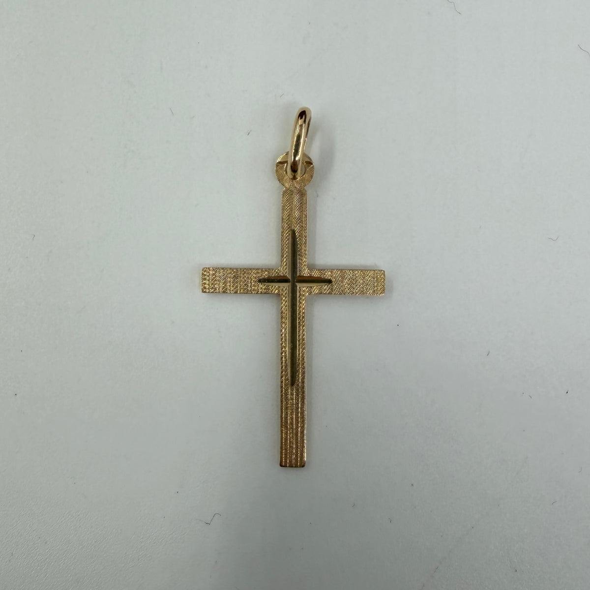 CIONDOLO ORO 18KT GIALLO croce satinata 1.65 gr