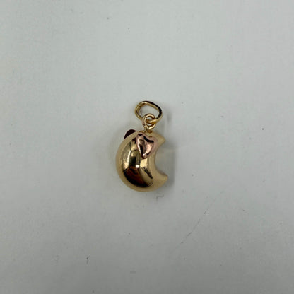 CIONDOLO ORO 18KT BICOLOR mezza luna con cuore 2.37 gr