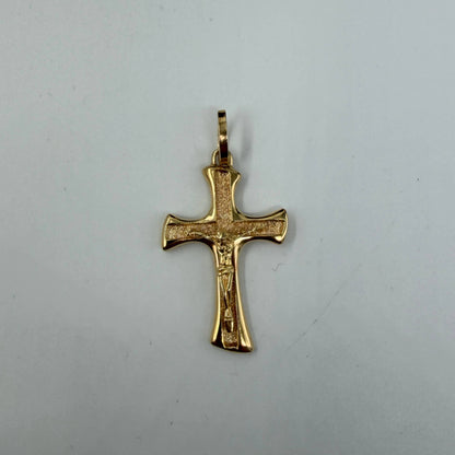 CIONDOLO ORO 18KT GIALLO croce con corpo in rilievo 4.11 gr