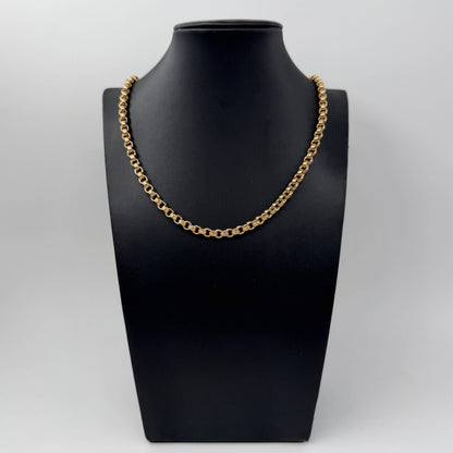 COLLANA ORO 18KT GIALLO Anelli Zigrinati Doppia Chiusura 16.75 gr