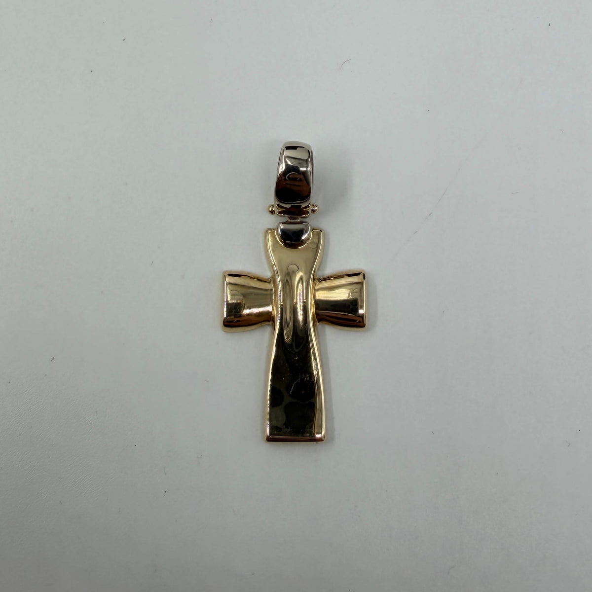 CIONDOLO ORO 18KT BICOLOR Croce Ansata 3.98 gr